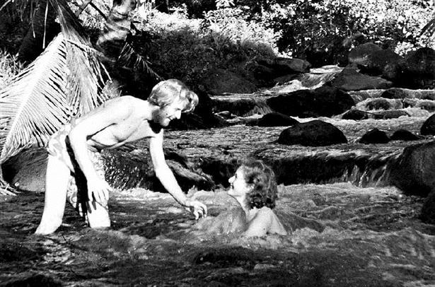 Thor Heyerdahl and his wife on Fatu Hiva