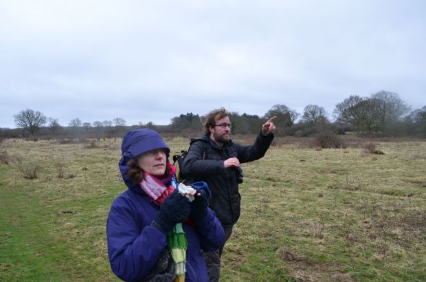 Joe and Anne tracking the red kites