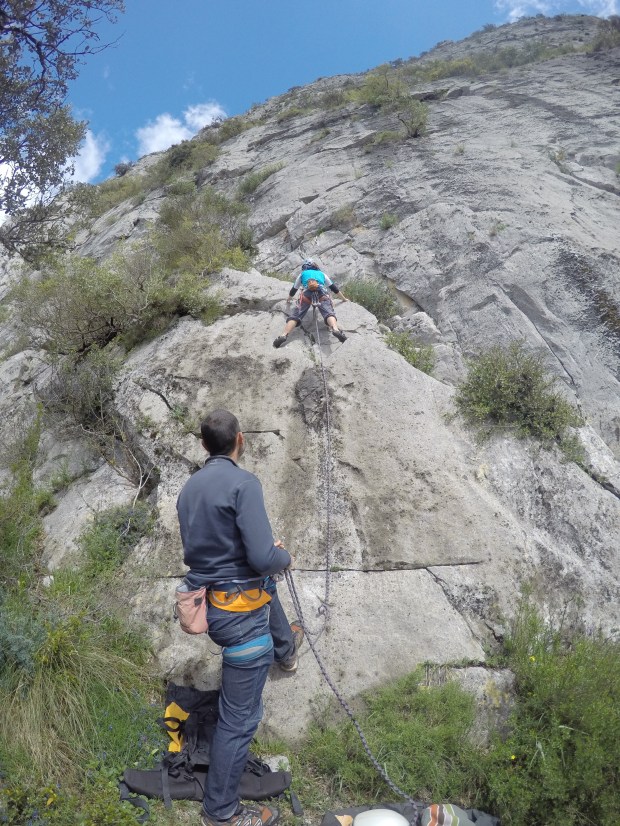 Silvia leading the first route