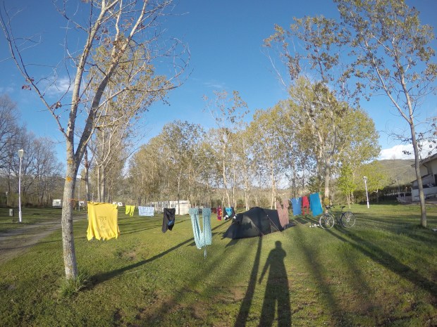 Camping in the afternoon sun