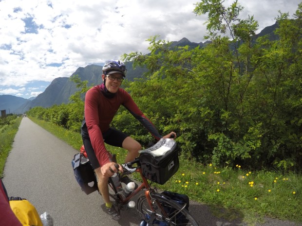 Lovely flat cycle path in the valley