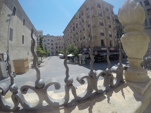 Outside the Lleida cathedral
