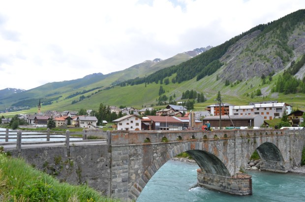 Crossing a lovely stone bridge