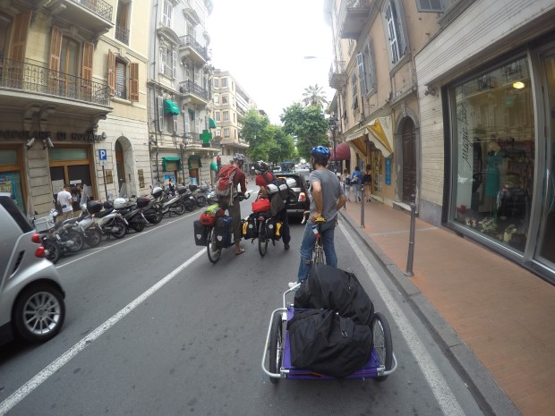 On the busy streets of Ventimiglia