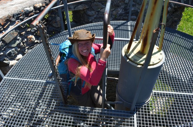 Up to the viewing gallery - bit of a squeeze!