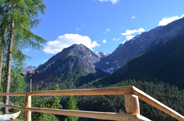 Viewing area outside the hut