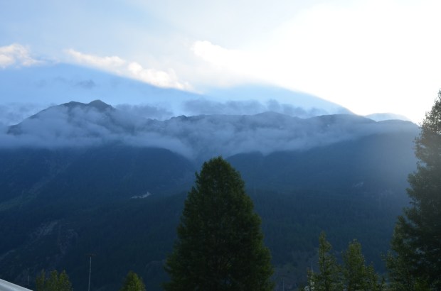 Morning view of the mountain from Zernez