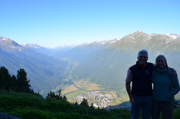 Ruedi and Anna (Zernez in background)