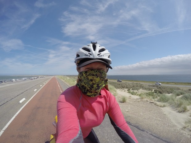Anna enduring a sandblasting