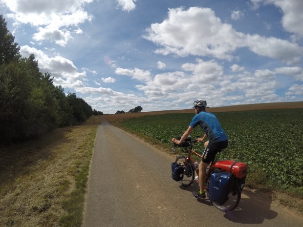 Enjoying a nice paved farm track